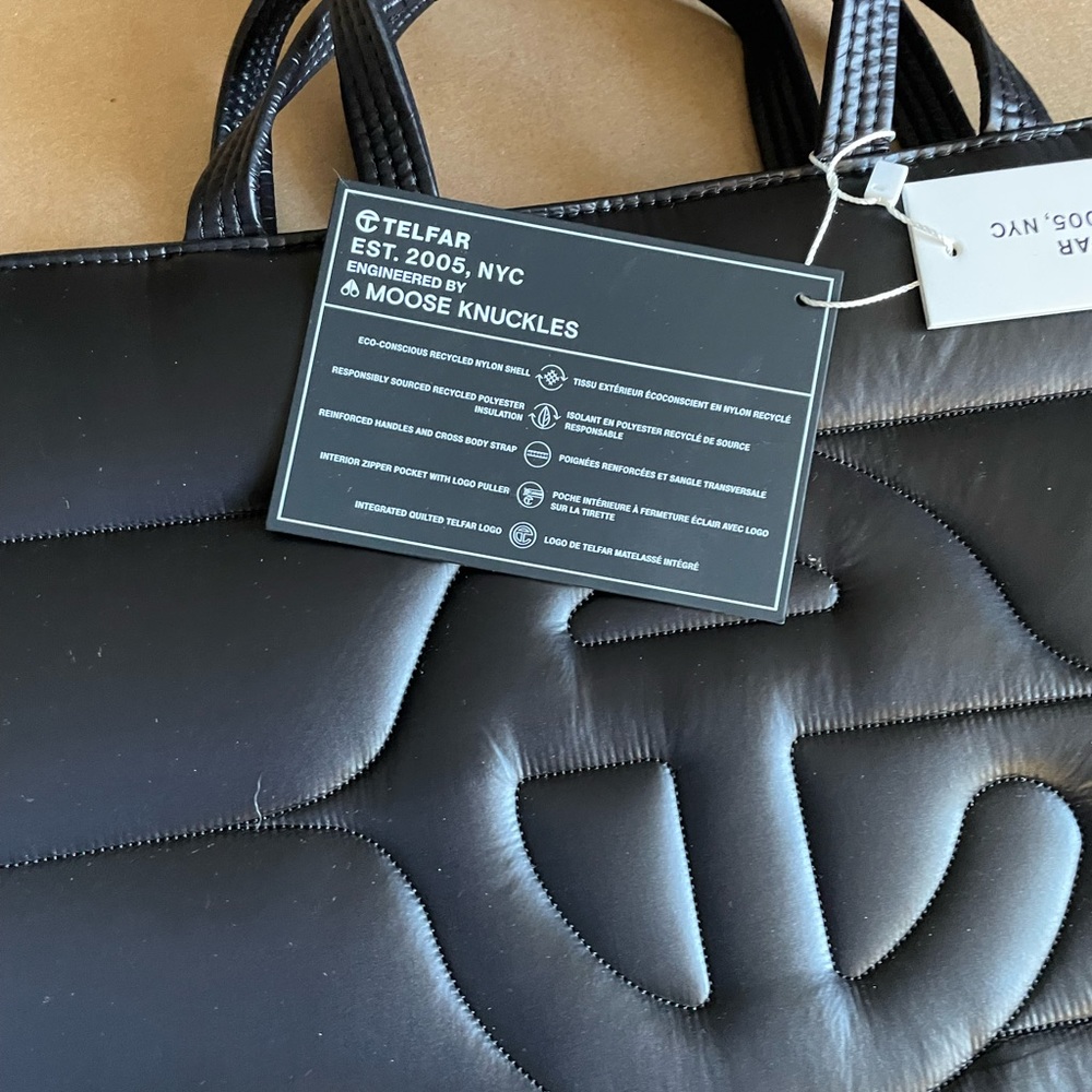 Brand new black puff purse just came out telfar and moose knuckles did a collab